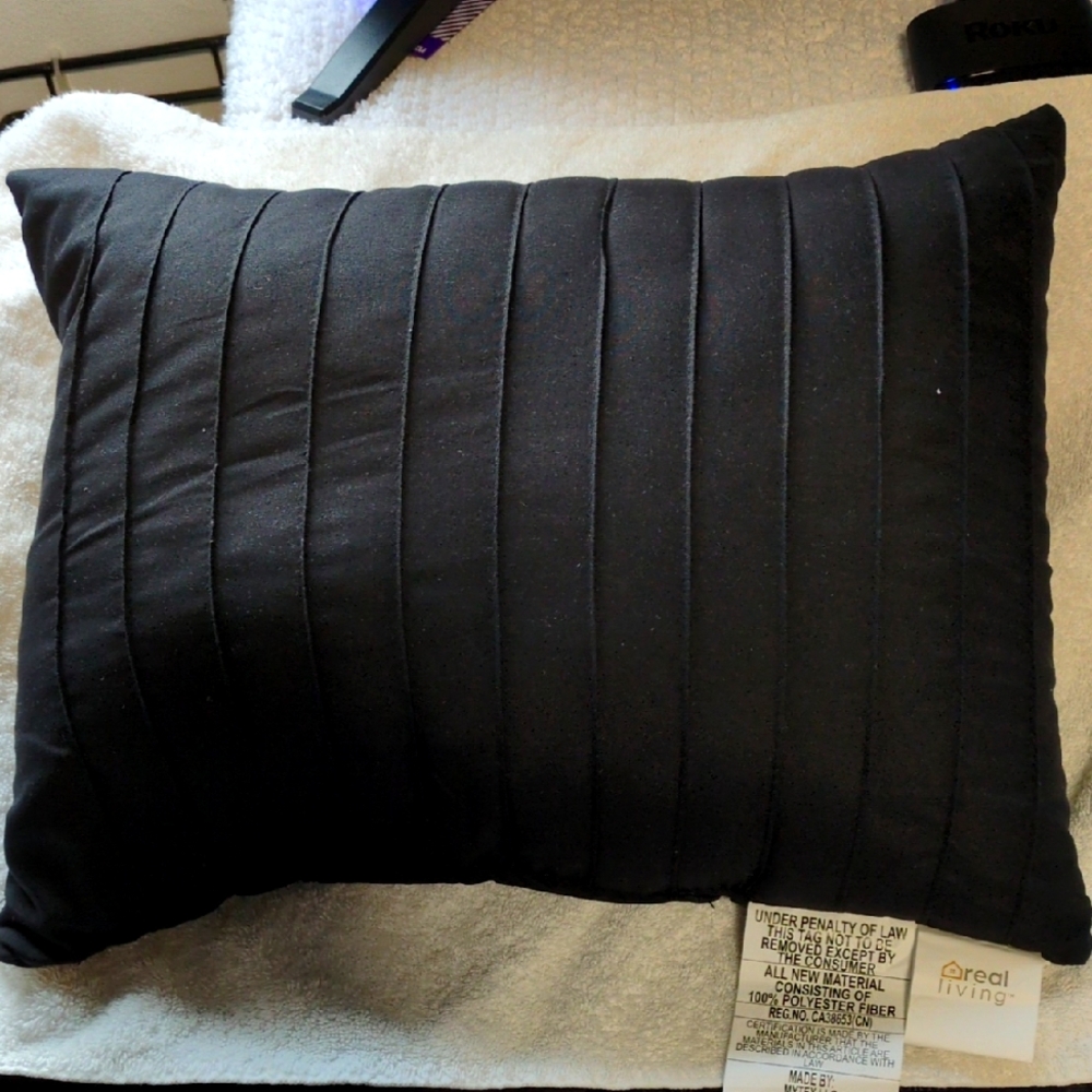 Black Rectangular Pillow by Real Living. NWOT